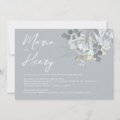 Elegant Waterverf Blue Floral Dusty Greenery Kaart (Voorkant)