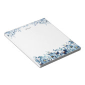 Elegant Waterverf Blue Floral Notitieblok (Schuin)