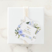 Elegant Waterverf Blue Flowers Lijst Wedding Bedankjes Labels (In situ)
