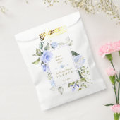 Elegant Waterverf Blue Flowers Lijst Wedding Bedankzakje (Gezegeld)