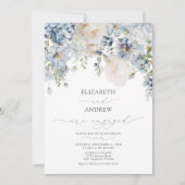 Elegant Waterverf Blue Garden Verloving Kaart (Voorkant)