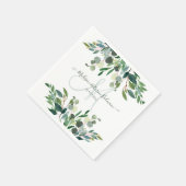 Elegant Waterverf Blue Gum Eucalyptus Monogram Servet (Hoek)