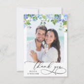 Elegant Waterverf Blue Hydrangea 2 Bedankkaart (Voorkant)