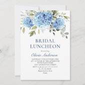 Elegant Waterverf Blue Hydrangea BRIDAL LUNCHEON Kaart (Voorkant)