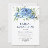 Elegant Waterverf Blue Hydrangea BRIDAL LUNCHEON Kaart (Voorkant)
