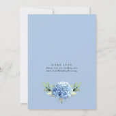 Elegant Waterverf Blue Hydrangea BRIDAL LUNCHEON Kaart (Achterkant)