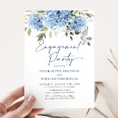 Elegant Waterverf Blue Hydrangea ENGAGTY Kaart