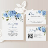Elegant Waterverf Blue Hydrangea ENGAGTY Kaart