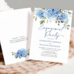 Elegant Waterverf Blue Hydrangea ENGAGTY Kaart<br><div class="desc">Voor verdere aanpassing,  te klikken gelieve de "pas verder"verbinding aan en ons ontwerphulpmiddel te gebruiken om deze sjabloon te wijzigen. Neem contact met me op als je hulp of overeenkomende objecten nodig hebt.</div>
