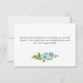 Elegant Waterverf Blue Hydrangea Floral Bedankkaart (Achterkant)