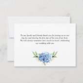 Elegant Waterverf Blue Hydrangea Floral Bedankkaart (Achterkant)