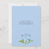 Elegant Waterverf Blue Hydrangea Floral Wedding Kaart (Achterkant)