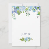 Elegant Waterverf Blue Hydrangea Floral Wedding Kaart (Achterkant)