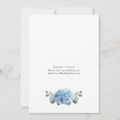 Elegant Waterverf Blue Hydrangea Floral Wedding Kaart (Achterkant)