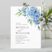 Elegant Waterverf Blue Hydrangea Floral Wedding Kaart