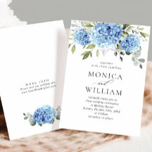 Elegant Waterverf Blue Hydrangea Floral Wedding