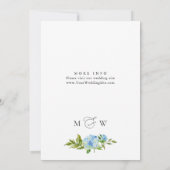 Elegant Waterverf Blue Hydrangea Floral Wedding Kaart (Achterkant)