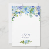 Elegant Waterverf Blue Hydrangea Floral Wedding Kaart (Achterkant)