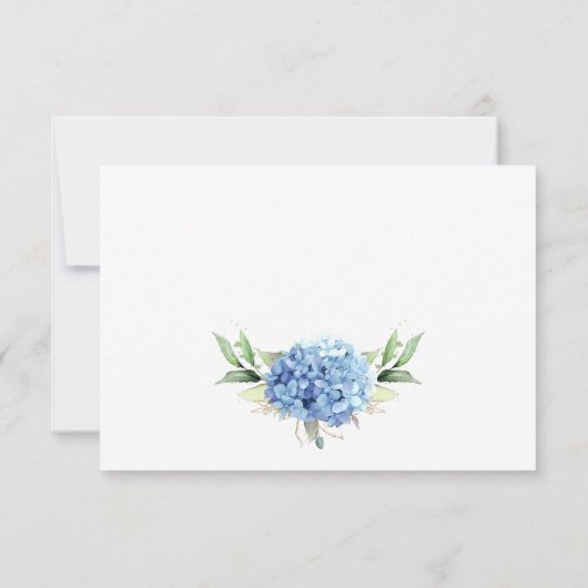 Elegant Waterverf Blue Hydrangea Floral Wedding RSVP Kaartje (Achterkant)
