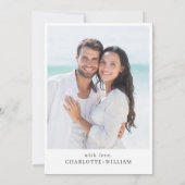 Elegant Waterverf Blue Hydrangea PHOTO Wedding Save The Date (Achterkant)