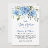 Elegant Waterverf Blue Hydrangea Rehearsal Dinner Kaart (Voorkant)