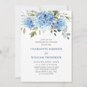 Elegant Waterverf Blue Hydrangea Rehearsal Dinner Kaart (Voorkant)