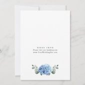 Elegant Waterverf Blue Hydrangea Rehearsal Dinner Kaart (Achterkant)