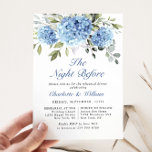 Elegant Waterverf Blue Hydrangea Rehearsal Dinner Kaart<br><div class="desc">Voor verdere aanpassing,  te klikken gelieve de "pas verder"verbinding aan en ons ontwerphulpmiddel te gebruiken om deze sjabloon te wijzigen. Neem contact met me op als je hulp of overeenkomende objecten nodig hebt.</div>