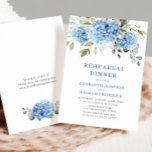 Elegant Waterverf Blue Hydrangea Rehearsal Dinner Kaart<br><div class="desc">Voor verdere aanpassing,  te klikken gelieve de "pas verder"verbinding aan en ons ontwerphulpmiddel te gebruiken om deze sjabloon te wijzigen. Neem contact met me op als je hulp of overeenkomende objecten nodig hebt.</div>