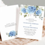 Elegant Waterverf Blue Hydrangea Rehearsal Dinner Kaart<br><div class="desc">Voor verdere aanpassing,  te klikken gelieve de "pas verder"verbinding aan en ons ontwerphulpmiddel te gebruiken om deze sjabloon te wijzigen. Neem contact met me op als je hulp of overeenkomende objecten nodig hebt.</div>