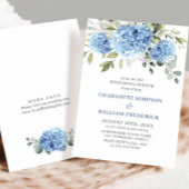 Elegant Waterverf Blue Hydrangea Rehearsal Dinner Kaart