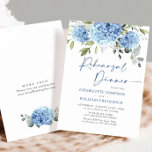 Elegant Waterverf Blue Hydrangea Rehearsal Dinner Kaart<br><div class="desc">Voor verdere aanpassing,  te klikken gelieve de "pas verder"verbinding aan en ons ontwerphulpmiddel te gebruiken om deze sjabloon te wijzigen. Neem contact met me op als je hulp of overeenkomende objecten nodig hebt.</div>