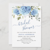 Elegant Waterverf Blue Hydrangea VRIJGEZELLENFEEST Kaart (Voorkant)