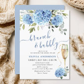 Elegant Waterverf Blue Hydrangea VRIJGEZELLENFEEST Kaart