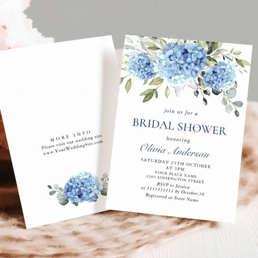 Elegant Waterverf Blue Hydrangea VRIJGEZELLENFEEST Kaart