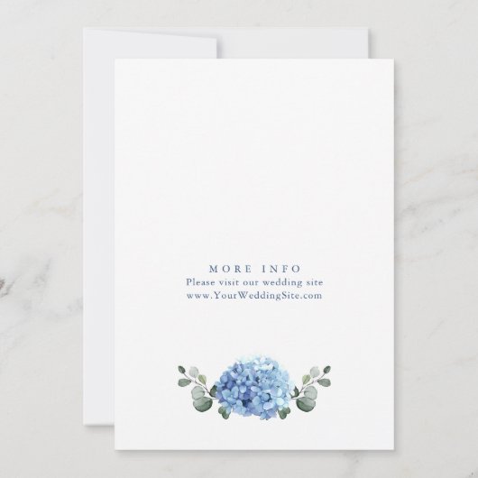 Elegant Waterverf Blue Hydrangea VRIJGEZELLENFEEST Kaart (Achterkant)