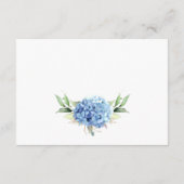 Elegant Waterverf Blue Hydrangea Wedding Details Informatiekaartje (Achterkant)