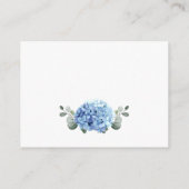 Elegant Waterverf Blue Hydrangea Wedding Details Informatiekaartje (Achterkant)