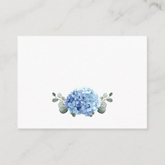 Elegant Waterverf Blue Hydrangea Wedding Details Informatiekaartje (Achterkant)