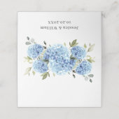 Elegant Waterverf Blue Hydrangea Wedding Plaatskaartje (Buitenkant ongevouwen)