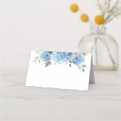 Elegant Waterverf Blue Hydrangea Wedding Plaatskaartje (Voorkant)