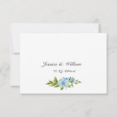Elegant Waterverf Blue Hydrangea Wedding RSVP Kaartje (Achterkant)