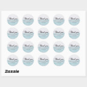 Elegant waterverf blue nautical bruiloft bedankt ronde sticker (Vel)