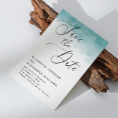 Elegant waterverf blue nautical script bruiloft save the date