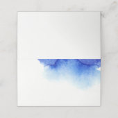 Elegant waterverf blue nautische strandbruiloft plaatskaartje (Buitenkant ongevouwen)