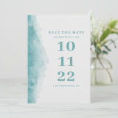 Elegant waterverf blue nautische strandbruiloft save the date (Staand voorkant)