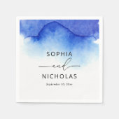 Elegant waterverf blue nautische strandbruiloft servet (Voorkant)