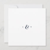 Elegant Waterverf Blue Navy Feather Wedding Kaart (Achterkant)