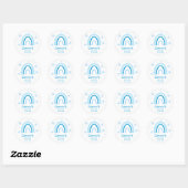 Elegant Waterverf Blue Rainbow Baby shower Ronde Sticker (Vel)
