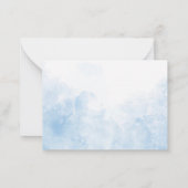 Elegant Waterverf Blue Wildflower Baby shower Notitiekaartje (Achterkant)